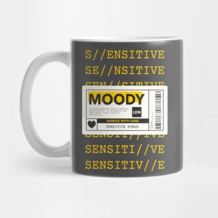 Moody Handle With Care Warning Label Mug